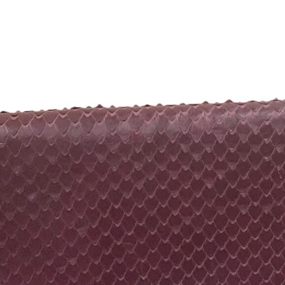 Alberta di Canio NEW Leather Clutch Bag Snake Animal Print Purse Minimalist Red - Picture 6 of 16